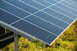 Solar panels, photovoltaic, alternative electricity source, concept of sustainable resources. Solar power station. photo