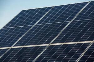 Solar panels, photovoltaic, alternative electricity source, concept of sustainable resources. Solar power station. photo