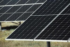 Solar panels, photovoltaic, alternative electricity source, concept of sustainable resources. Solar power station. photo