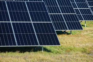 Solar panels, photovoltaic, alternative electricity source, concept of sustainable resources. Solar power station. photo