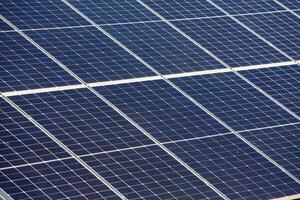 Solar panels, photovoltaic, alternative electricity source, concept of sustainable resources. Solar power station. photo