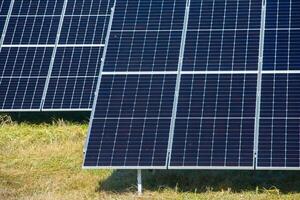 Solar panels, photovoltaic, alternative electricity source, concept of sustainable resources. Solar power station. photo