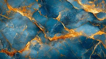 Blue marble texture with gold veins. Abstract background and texture for design. photo
