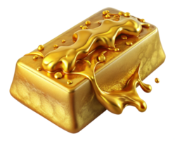 Golden Liquid Explosion Around Melting Bar png