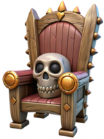Skull-Inspired Rustic Throne Chair Design png