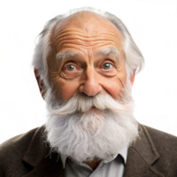 White-Haired Elderly Gentleman with Tranquil Look png