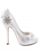 pair of crystal-embellished wedding heels with a delicate lace overlay, offering a combination of comfort and style for the bride's png