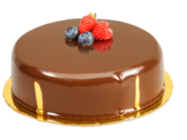 Dessert with Thin Glaze A chocolate mousse cake covered in a thin, smooth mirror glaze that reflects light. The cake png