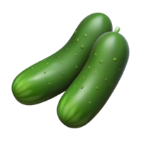 3D Render of Two Fresh Cucumbers png