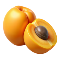 3D Render of Apricots, Juicy Fruit Illustration png