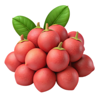 3D Render of Red Fruits Cluster png