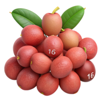 3D Render of Red Fruits Cluster png