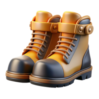 3D Render of Sturdy Yellow Boots png