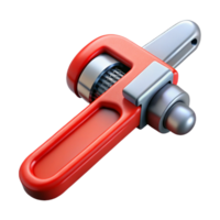 Red Adjustable Wrench 3D Render png