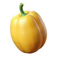 Yellow Bell Pepper 3D Render png