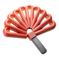 Abstract 3D Render of Red Fan-Shaped Objects png