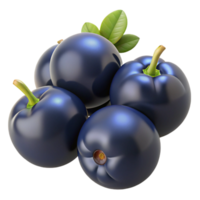 3D Render of Dark Blue Berries png