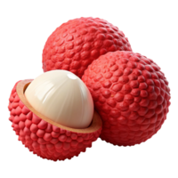 3D Render of Lychees, Red Fruit, Closeup png
