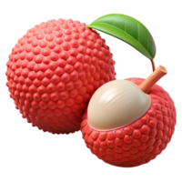3D Render of Lychees Fruit png