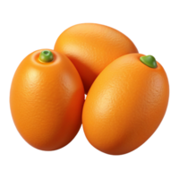 3D Render of Three Kumquats png