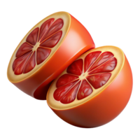 3D Render of Two Grapefruit Halves png