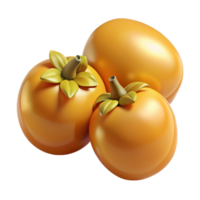 3D Render of Three Shiny Persimmons png