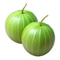3D Render of Two Green Fruits png