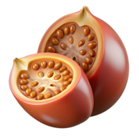 3D Render of Halved Fruit with Seeds png