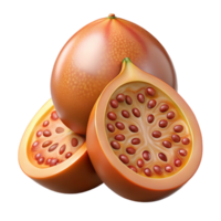 3D Render of Granadilla Fruit png