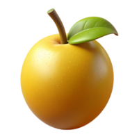 3D Render Yellow Apple Fruit Illustration png
