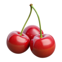 3D Render of Three Cherries png