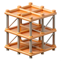 3d render laranja abstrato estrutura modelo png