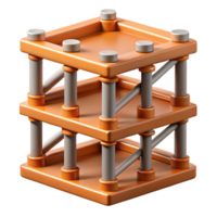3d render laranja e cinzento de dois níveis estrutura png