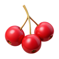 3D Render of Red Berries Cluster png