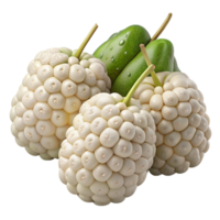 3D Render of White and Green Fruits png