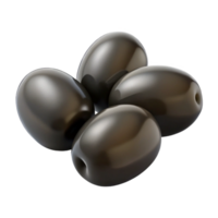 3D Render of Glossy Black Olives png