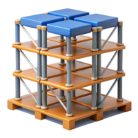 3D Illustration of Modular Cube Structure png