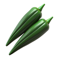3D Render of Okra Vegetables png