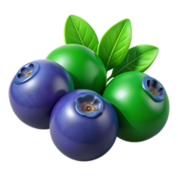 3d render amoras e verde bagas png