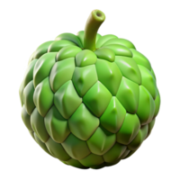 3D Render of a Green Custard Apple png