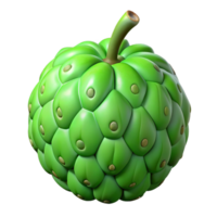 3D Render of a Green Cherimoya Fruit png