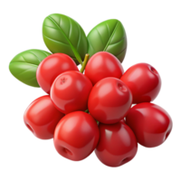 3D Render Red Berries Cluster Illustration png