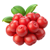 3D Render of Red Berries Cluster png