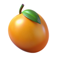 3D Render of a Ripe Apricot Fruit png