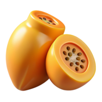 3D Render of Ripe Papaya Fruit png