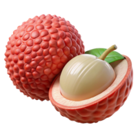 3D Render of Lychee Fruit png