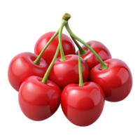 3D Render of Red Cherries png