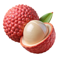 3D Lychee Fruit Illustration, Detailed Render png