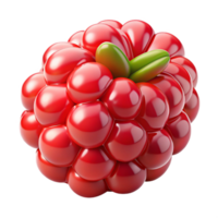 3D Render Red Raspberry Illustration png
