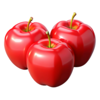 3d render do vermelho acerola cerejas png